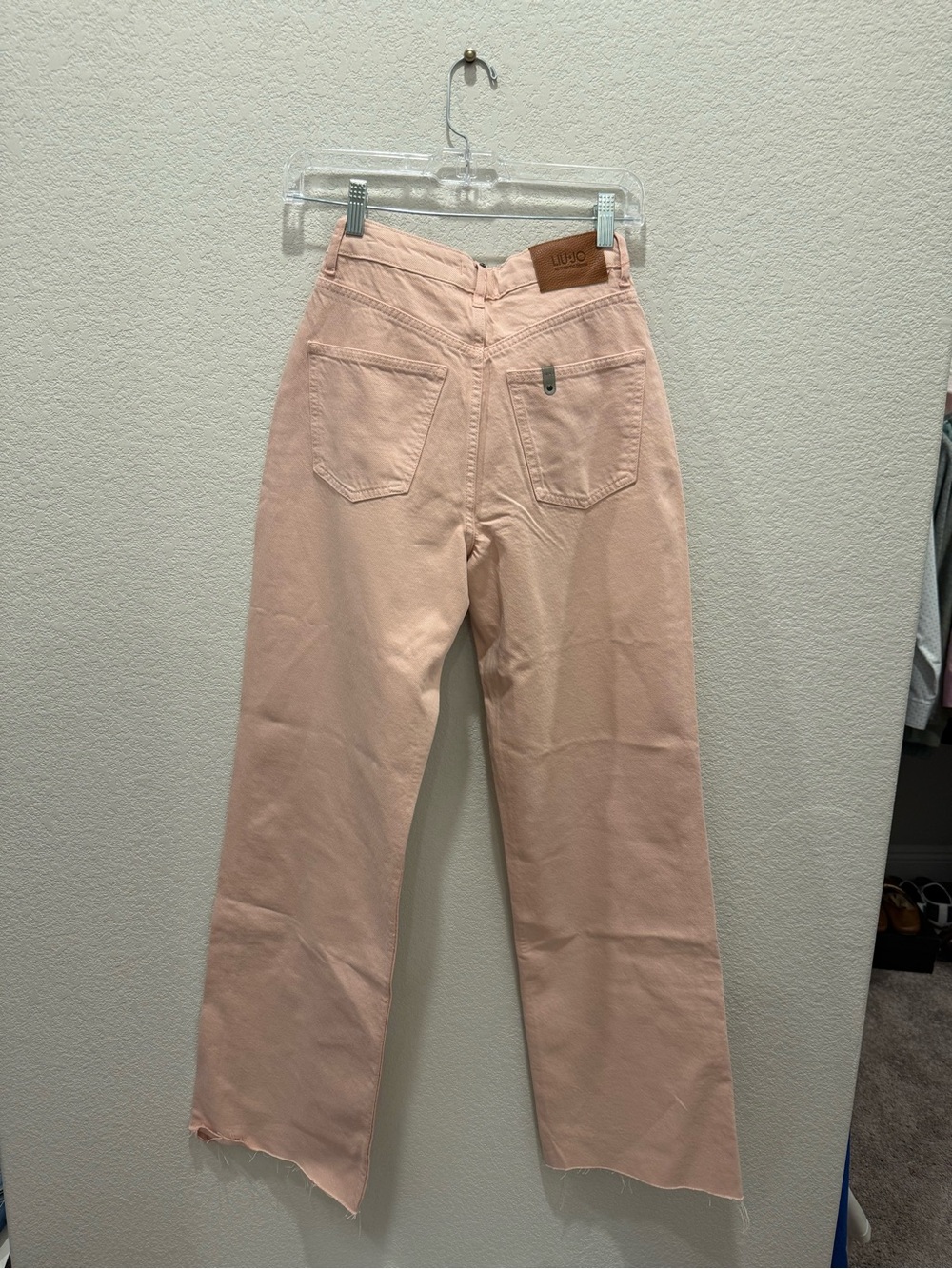 LIU JO MILANO High-Rise Straight Leg Women's Jeans - Blush Pink - Picture 6 of 9